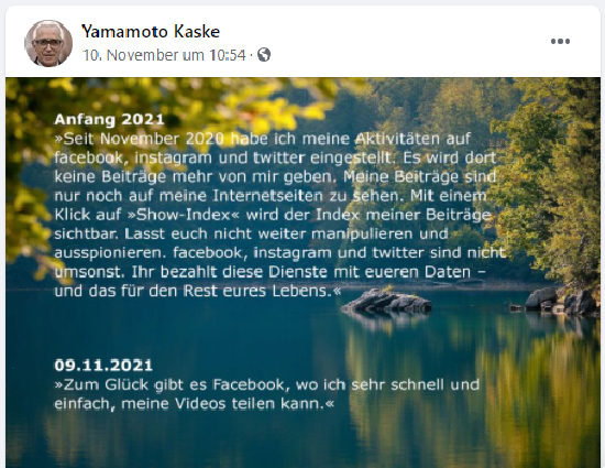 Obsolet-Kranke Posts meines Stalkers