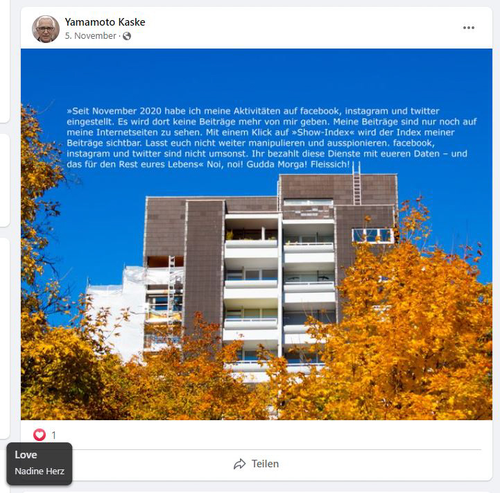 Obsolet-Kranke Posts meines Stalkers