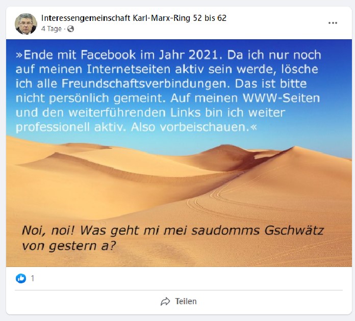 Obsolet-Kranke Posts meines Stalkers