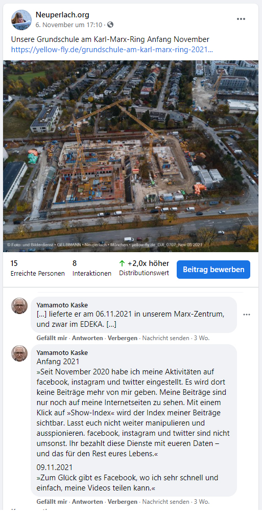 Obsolet-Kranke Posts meines Stalkers