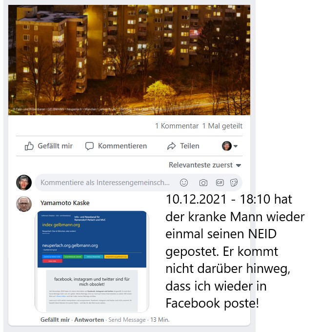 Obsolet-Kranke Posts meines Stalkers