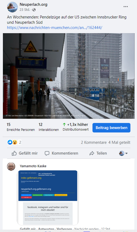 Obsolet-Kranke Posts meines Stalkers