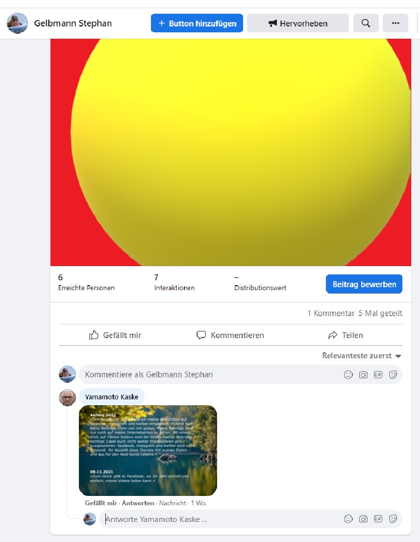 Obsolet-Kranke Posts meines Stalkers