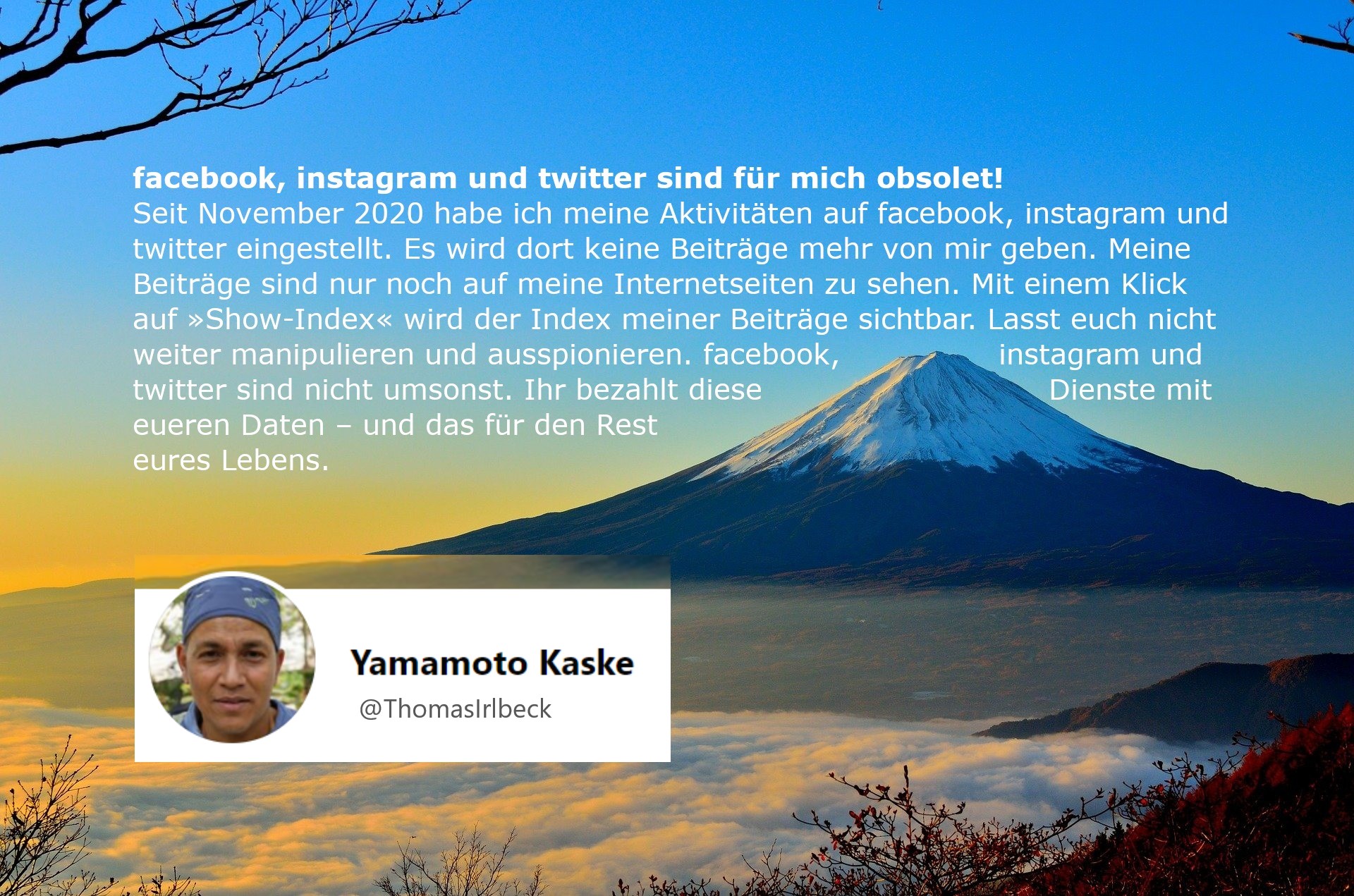 Obsolet-Kranke Posts meines Stalkers