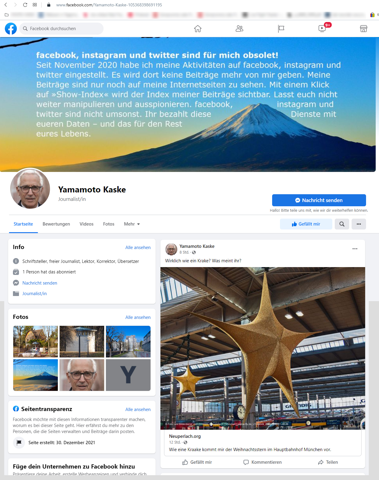 Obsolet-Kranke Posts meines Stalkers