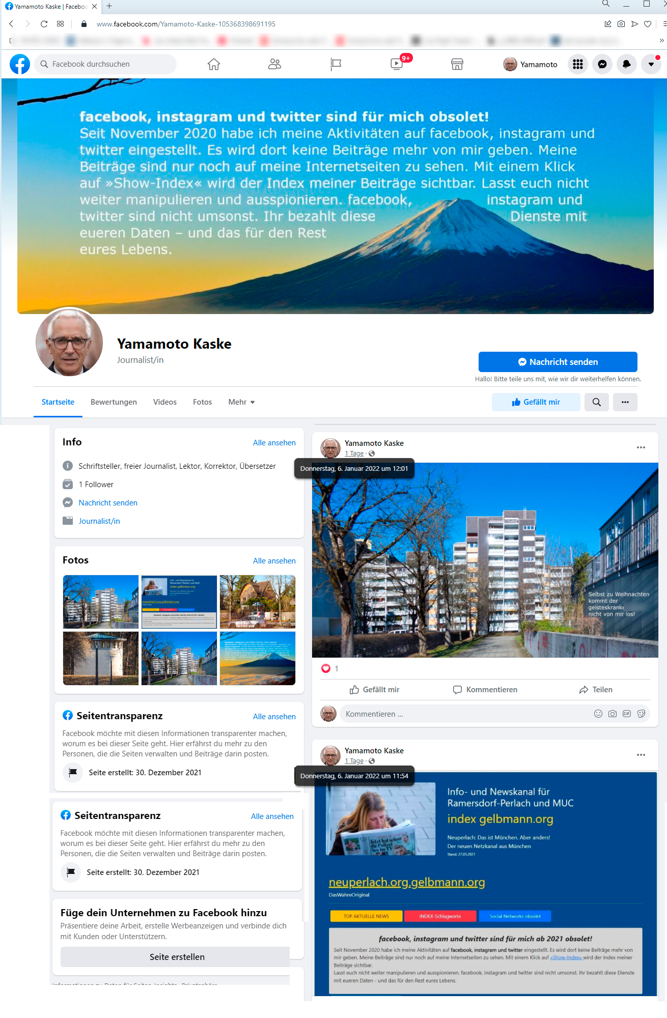 Obsolet-Kranke Posts meines Stalkers