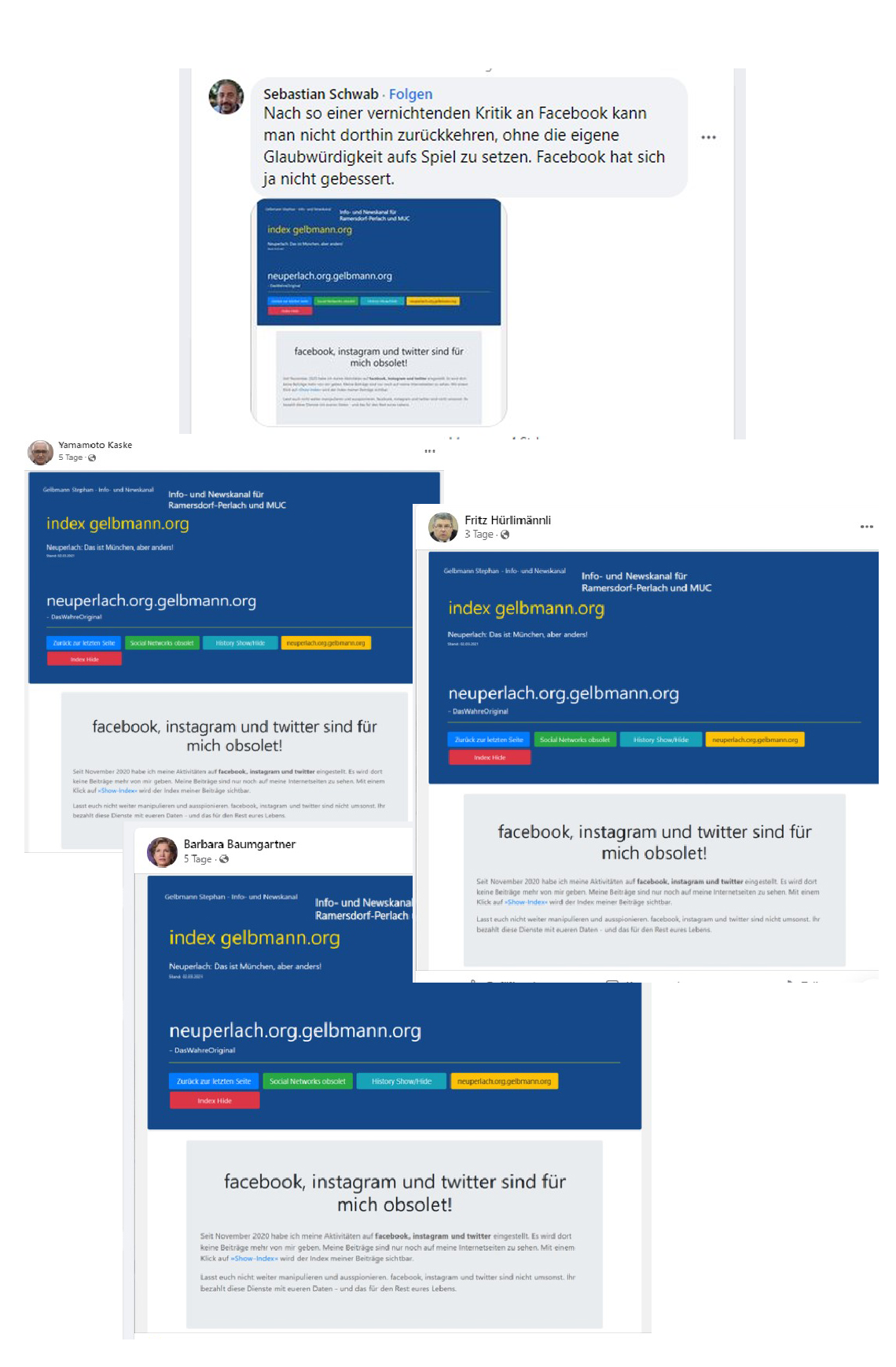 Obsolet-Kranke Posts meines Stalkers